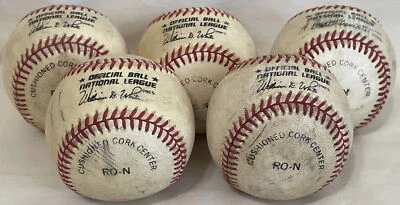 (5) Pelotas de béisbol oficiales de la Liga Nacional Rawlings - William D. White RO-N (usadas) Foto 1 de 4