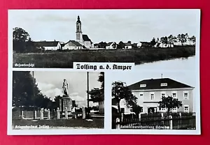 Foto AK ZOLLING an der Amper 1951 Kolonialwarenhandlung, Kriegerdenkmal ( 153521 - Bild 1 von 2