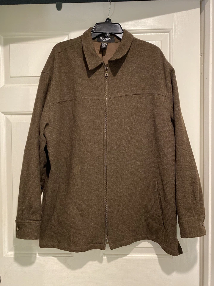 Vintage Brandini Wool Coat Jacket Men’s Size Large Brown B89 - Image 1 of 4