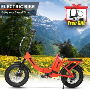 Aaiwa 750W Folding Electric Bike for Adults 16" Fat Tire 36V Beach City Ebike - Picture 1 of 10