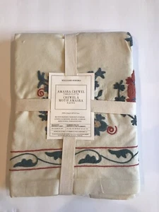 Williams Sonoma Amasra Crewel Embroidered Tablecloth 70x90 NWT - Picture 1 of 8