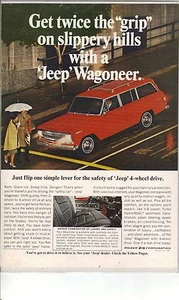 Original 1967 Jeep Wagoneer Magazin Anzeige - Holen Sie sich doppelt den "Griff" auf rutschigen Hügeln - Bild 1 von 1