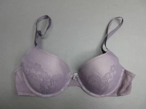 34C GILLIGAN & O'MALLEY WOMENS PURPLE UNDERWIRE PADDED BACK CLOSURE DEMI BRA 1P - Picture 1 of 8