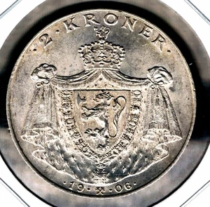 NORWAY - 2 KRONER 1906 KM# 363, HIGH GRADE - Picture 1 of 2