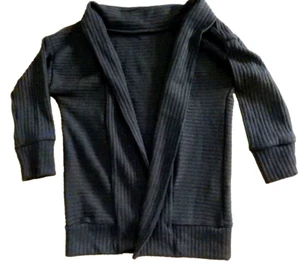 LIOMENGZI Kids Sweater Open Cardigan-size 100 (US 4), black - Picture 1 of 6