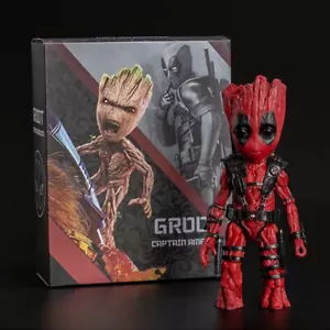 Baby Groot Action Figure Cos Deadpool Avengers X-Men Super Hero Sword Weapon Toy - Picture 1 of 6