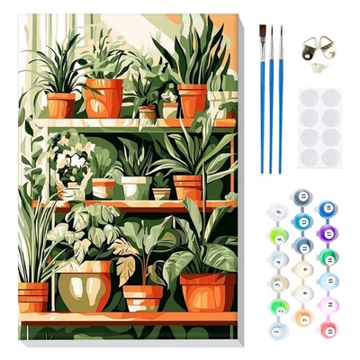 Paint by Numbers for Adults Beginner with Frame, Green Paint by Numbers for Adul - Image 1 of 4