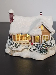 Thomas Kinkade Ilumina Casa de Pueblo de Navidad Infancia Hogar Decoración de Vacaciones - Imagen 1 de 7
