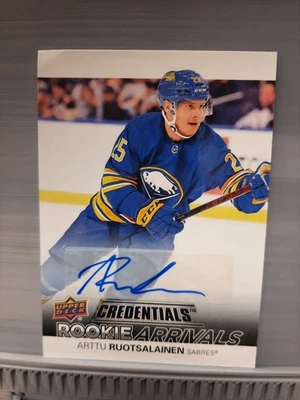 2021-22 UD Credentials #RA-41 Arttu Ruotsalainen Rookie Arrivals Auto A-4 - Image 1 of 2