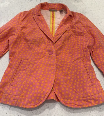 i.e. Blazer Relaxed by Liz Claiborne Estampado Manzana L Rosa Amarillo Algodón Chaqueta Foto 1 de 4