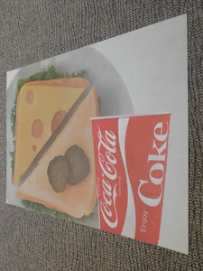 17" x 12.75" Translucent Coca Cola Coke Ham & Cheese Sandwich Display Card - Picture 1 of 1