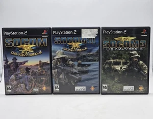 PS2 Socom US Navy Seals 1 2 & 3 Lot of 3 Games Sony PlayStation 2 - Picture 1 of 9