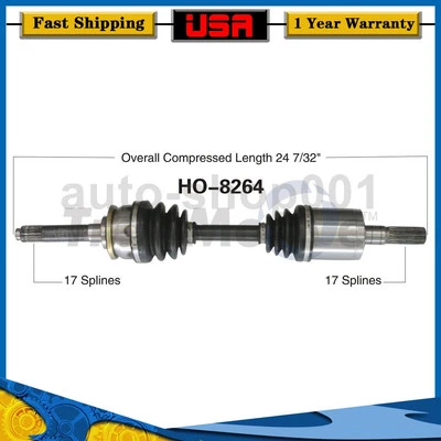 前左 CV 轴接头轴适用于讴歌 SLX 4WD 3.2L 1999 1998 1996 — 第 1/2 张图片