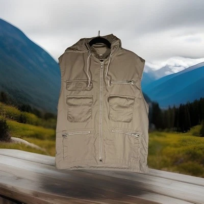 Chaleco safari vintage años 80 original Banana Republic bronceado talla L fotografía con capucha Foto 1 de 4