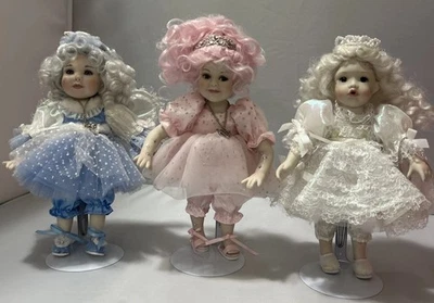 LOT OF 3 Marie Osmond Crystalline Blanca Breena Fairy Tot Porcelain Dolls RARE - Image 1 of 4