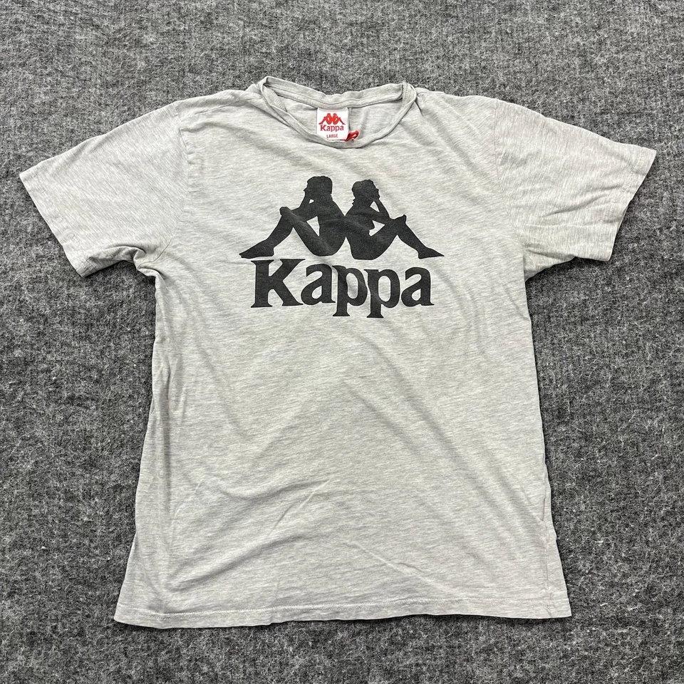 Camisa Kappa Para Hombre Grande Gris Manga Corta Gráfico T Niño Niña Foto 1 de 4