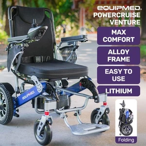 EQUIPMED Power Electric Wheelchair Long Range Airline Approved Lithium Battery - Picture 1 of 12