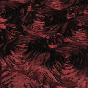 10 Burgunderrot 54"x54" Rosette Rose Satin Tischüberzüge Tischdecken Event Hochzeit - Bild 1 von 1