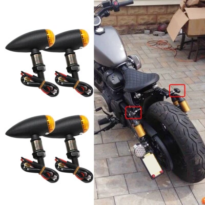4X Front Rear Turn Signals Blinker Amber Lights For Yamaha Bolt 950 V Star 250 - Image 1 of 4