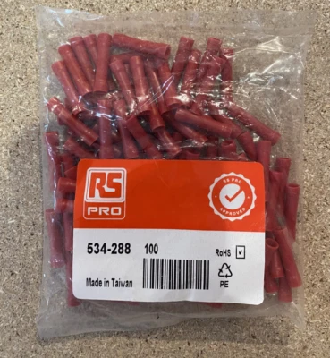 RS Pro 534 - 288 100 Kabelspleißverbinder Stoßverbinder 0.5mm² - 1.5mm² 24,5mm - Bild 1 von 2