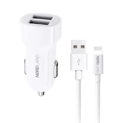 Zigarettenanzünder 2 USB KFZ Ladegerät Auto Adapter Handy iPhone Apple LKW ✅ - Bild 1 von 4