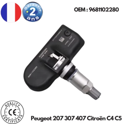TPMS Pressure Sensor For Peugeot 1007 207 307 407 Citroën C4 C5 OEM 9681102280 - Imagem 1 de 4