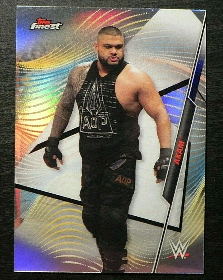 2020 Topps Finest WWE Refractor #2 Akam RAW - Image 1 of 2