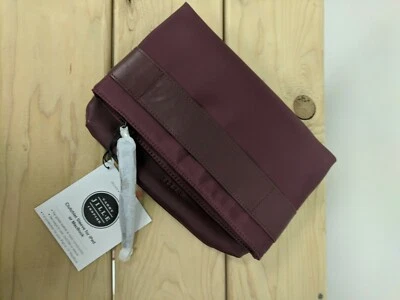 Maroon Jill-E iPad Clutchlet Sleeve; Leather & Nylon; Purple Patterned Interior - Image 1 of 4
