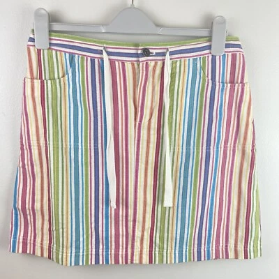 CJ BANKS Striped Colorful Skort Skirt With Drawstrings Size 8 - Image 1 of 4
