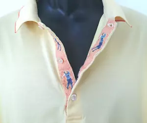 Bobby Jones Polo Golf Shirt Mens XL Yellow Orange Trim Golfer - Picture 1 of 10