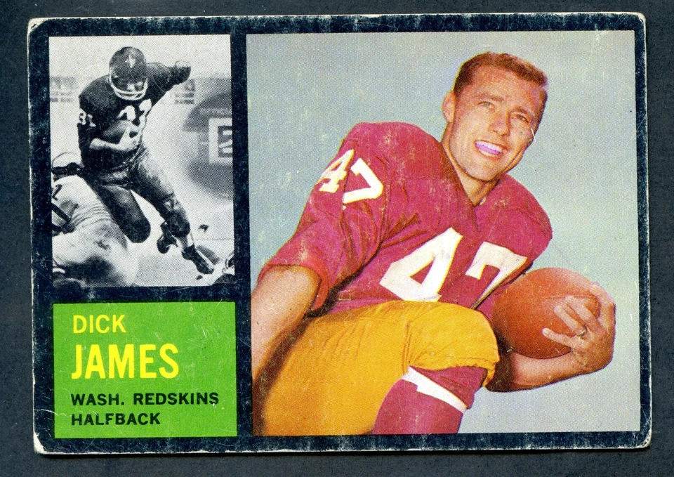 1962 Topps #165 Dick James - Washington Redskins   Vg+ - Image 1 of 1