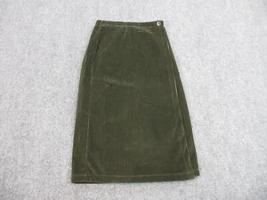 LL Bean Skirt Womens Adult 6 Green Petite Corduroy Outdoors Casual Ladies 28x31 - Picture 1 of 10