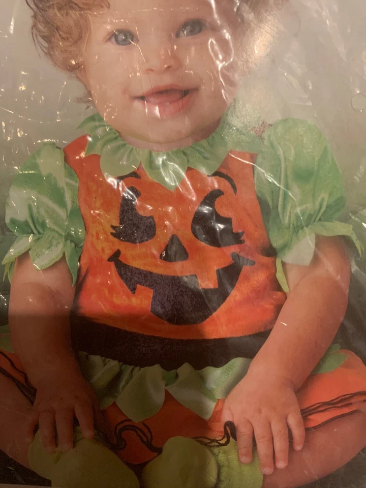 NUEVO SIN ETIQUETAS Disfraz de Pixie Calabaza Infantil Talla 6-12 Meses Mono Con Falda Foto 1 de 4