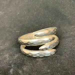 Vintage Silber Armband aufklappbar gehämmert Bypass Clapper - Bild 1 von 5
