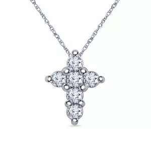 2.59 Ct Vvs1 Ice White Round Moissanite Diamond 925 Silver Jesus Cross Pendant - Picture 1 of 3