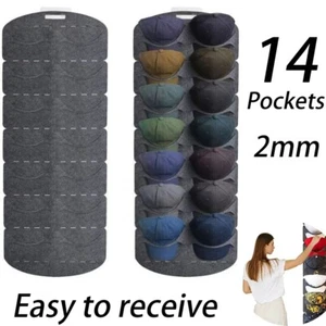 14-Pockets Hat Rack Hanging Closet/Organizer for Storage -Cap Holder, Gray - Picture 1 of 12