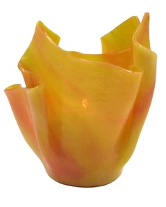 Inferno Orange Pearl Opal Vase | Mehrweg Glas Vase | Frühlingsregen Halbkerze - Bild 1 von 5