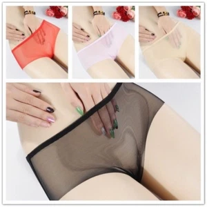 Ladies Mesh Sheer Briefs Plus Size Underwear Transparent Sexy Panties Underwear - Picture 1 of 19