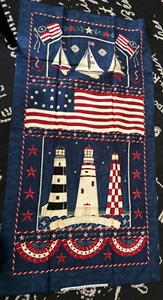 2/3YD 44X23 MODA D Strain LIGHTHOUSE CAPE Cheater WALL Quilt Fabric BLUE 1 Panel - Picture 1 of 12