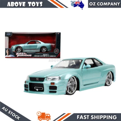 Jada 1:24 Scale Fast & Furious 2002 Nissan Skyline GT-R R34 Diecast Model - Image 1 of 4