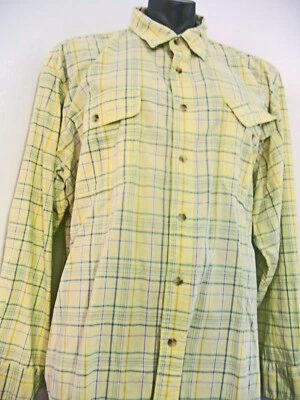Cabelas Mens L Long Sleeve Button Down Plaid  Shirt, Yellow - Image 1 of 4