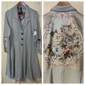 Aratta Mantel Jacke Damen Medium Midi Salbeigrün Victorian Boho Gypsy Hobo Chic - Bild 1 von 21