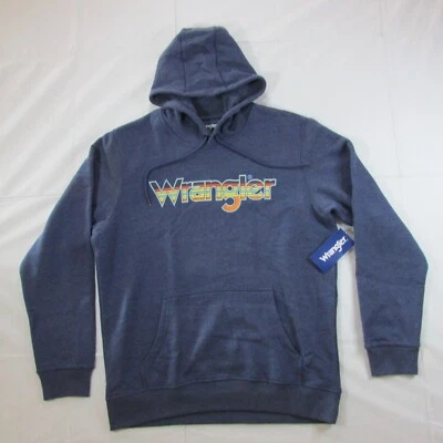 Wrangler Para Hombre XL Serape Logo Gráfico Sudadera Pullover con Capucha Denim Brezo Foto 1 de 2