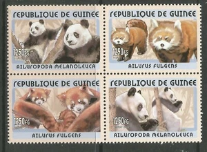 STAMPS-REPUBLIC DE GUINEA . 2001. Red and Giant Pandas Set. Mint Never Hinged. - Picture 1 of 1