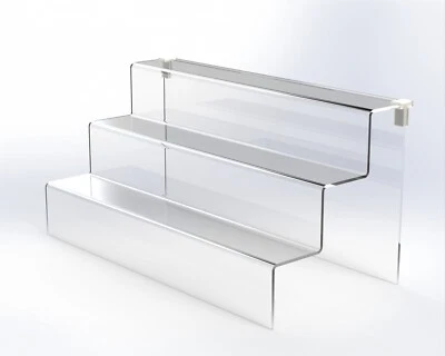 3 Steps Acrylic Display Stand, Fit Ikea Detolf 15"W x 8"D x 7.5"H MADE IN USA