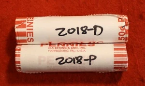 Centavo Lincoln Shield 2018-P&D centavo 2-50 rollos de monedas rollo rojo BU - Imagen 1 de 1