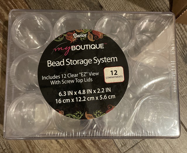 Amersumer 20Pack Round Clear Frosted Plastic Bead Storage, Small Clear