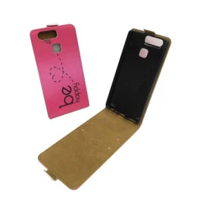 Huawei P9 Handy Tasche Flip Case Schutz Hülle Etui Wallet Cover Be Happy Pink - Zdjęcie 1 z 2