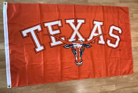 Vtg NCAA Texas Longhorns Large 5’x3’ Flag W/Grommets 90s NOS New Old Stock Cover