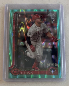 2025 Topps Chrome, # 161 Blake Dunn, RC, Aqua Raywave Refractor 017/199, WB10 - Picture 1 of 3